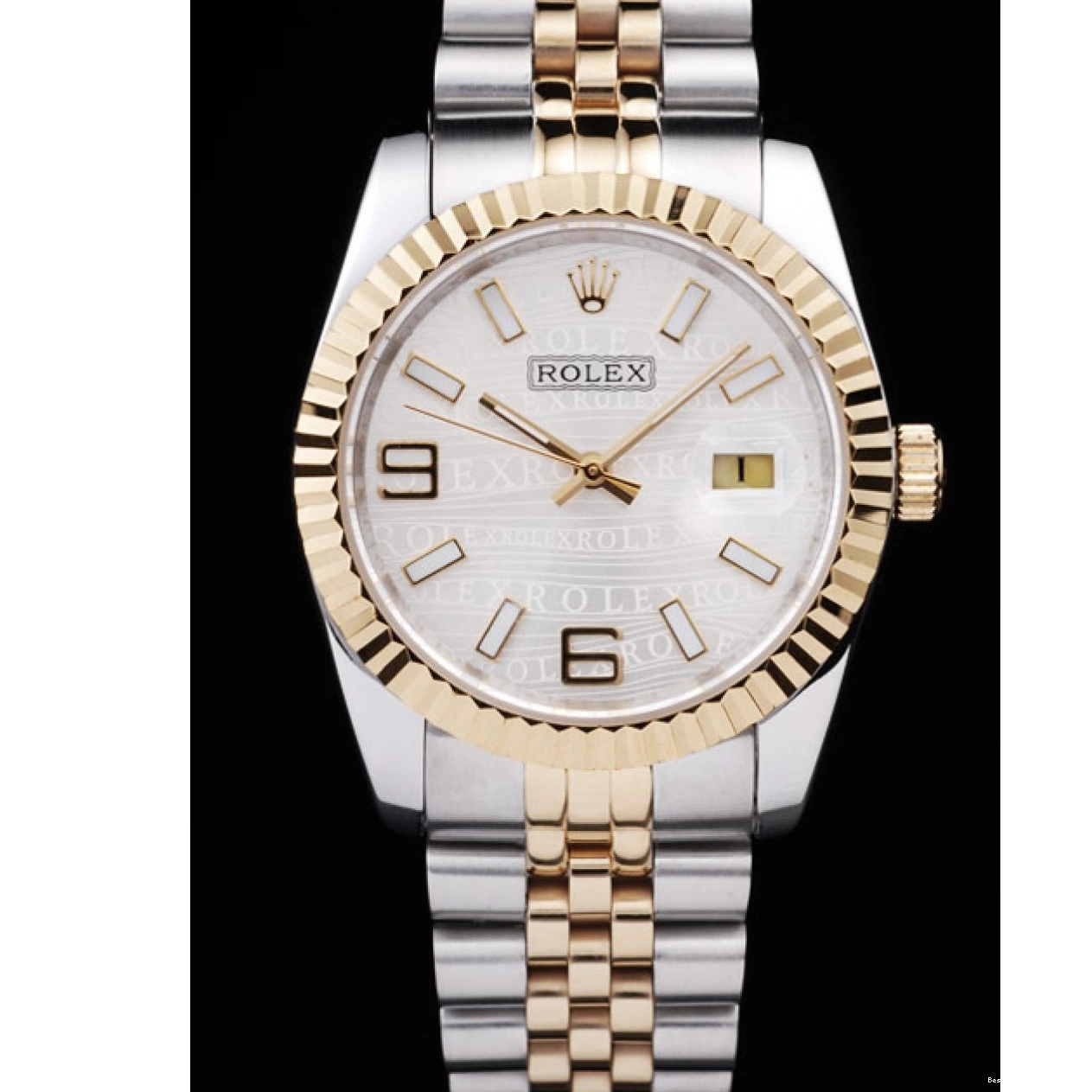 AAA Replica Watches 18k DateJust Dial Two Silver Steel Plated Stainless Gold Rolex 98084 Tone 0801